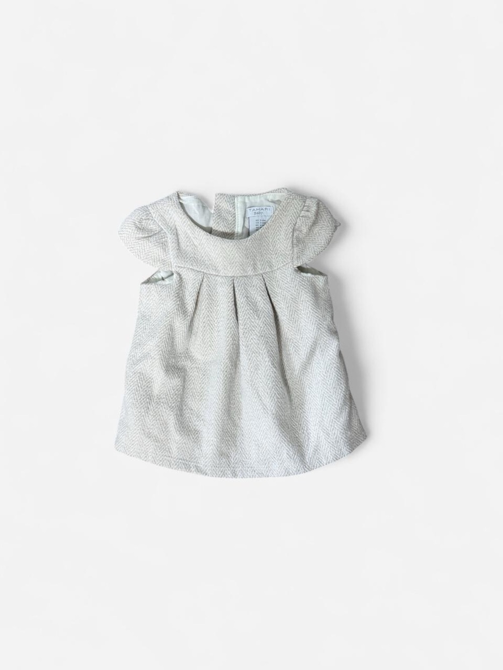 Tahari Light Gray Textured Girls Dress Top